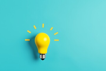 Light bulb on pink background with copy space. Minimal idea concept. Generated image