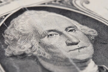 Macro photo of United States Dollar bills
