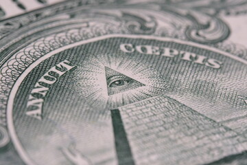 Macro photo of United States Dollar bills