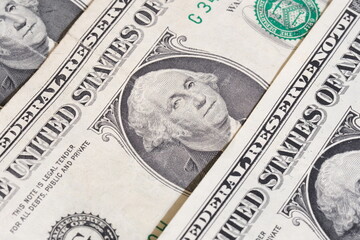 Macro photo of United States Dollar bills