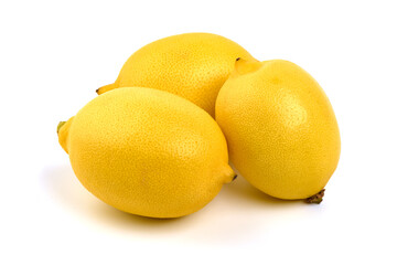 Fresh lemon fruits, isolated on white background.