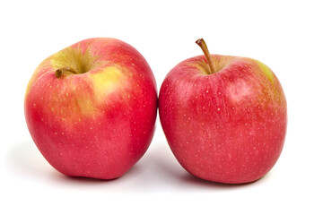 Red apple isolated on white background.