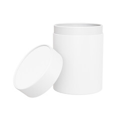 a open paper tub on a white background