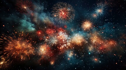 Happy Holiday Fireworks Night Sky Your , Bright Background, Background Hd