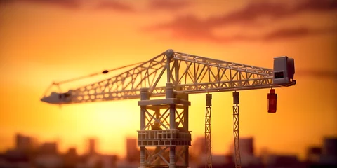  Industrial crane toy with sunset in the background  © Gabriela