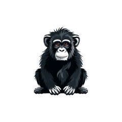 Ape mascot logo flat vector design