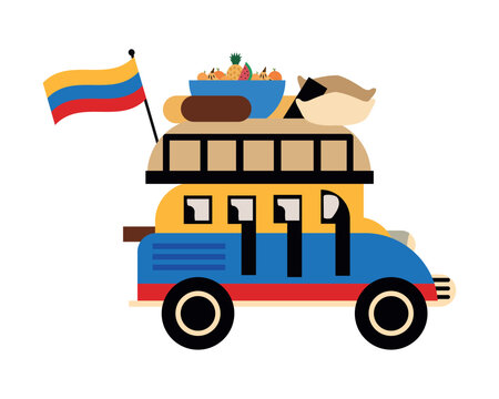 colombian traditional moving chiva