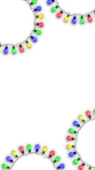 png colorful christmas string lights, vertical social media new year design element on transparent background	