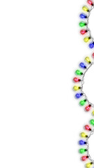 png colorful christmas string lights, vertical social media new year design element on transparent background	