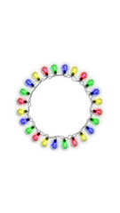 png colorful christmas string lights, vertical social media new year design element on transparent background	