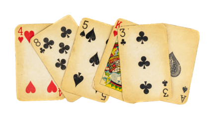 poker cards on white isolated background