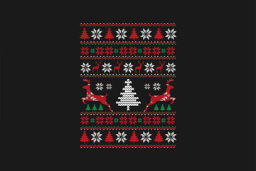 Ugly Christmas Sweater Sublimation Pattern