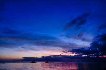 Fototapeta na wymiar sunset over the sea , image taken in Follonica, grosseto, tuscany, italy