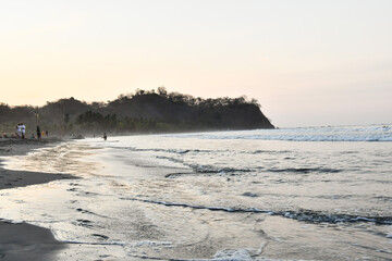 sunset on beach in samara nicoya costa rica central america