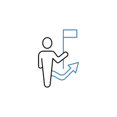 Leadership Growth concept line icon. Simple element illustration. Leadership Growth concept outline symbol design.