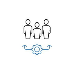 Teamwork management concept line icon. Simple element illustration. Teamwork management concept outline symbol design.