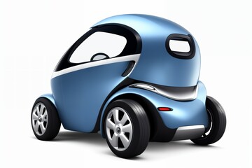 Modern electric car isolated on white background. a brand-less generic concept car.