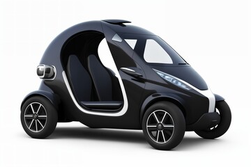 a brand-less generic concept car. Modern electric car on a white background. Concept of ecological transport.