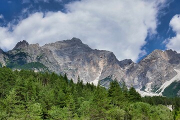 mountain in the alps, photo as a background , in pasubio mountains, dolomiti, alps, thiene schio vicenza, north italy - 674136220