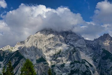 view of mountains, photo as a background , in pasubio mountains, dolomiti, alps, thiene schio vicenza, north italy