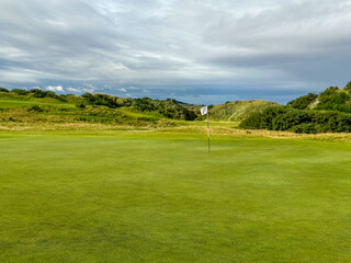 St Andrews, Scotland - September 22, 2023: Landscape views of the Jubilee Golf Course, a public course in St Andrews Scotland
