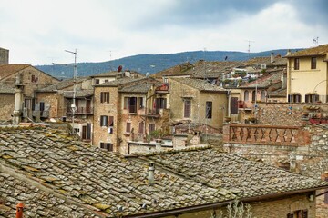 view of the old town , image taken in san gimignano, tuscany, italy - 674139635