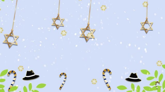 An animated Hanukkah Background with stars of David.