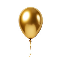 gold balloon on transparent background