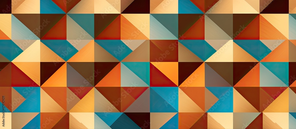 Wall mural A vintage texture featuring an abstract geometric design in a seamless pattern