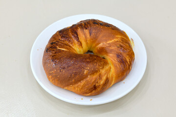 Turkish pastry product , tasty pogaca. Turkish Pastries; pogaca, borek, acma, ay coregi at patisserie showcase.