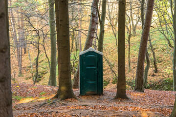 Toilet cabin in the forest
