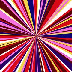 Abstract background of colorful radial stripes