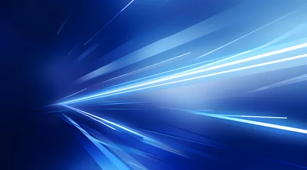 Poster Dynamic abstract background with light streaks conveying speed and motion in cool blue tones. © Jan