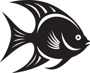 Black Angelfish Symbol Vector Art Brilliance Elegant Angelfish Vector Logo in Black