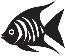 Angelfish Silhouette Emblem Black Beauty Angelfish Elegance Black Vector Logo