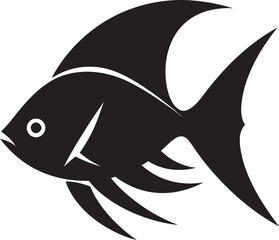 Angelfish Elegance Black Vector Logo Majestic Angelfish Icon in Black Artistry