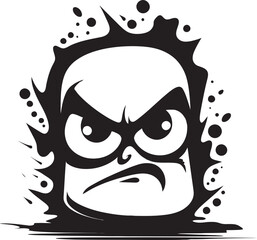 Aggressive Graffiti Icon Black Vector Mascot Angry Spray Can Artistry Logo Design