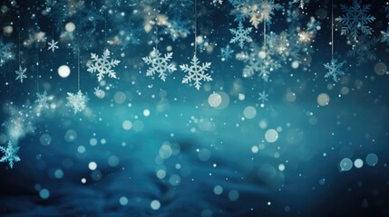 Snow flakes of winter Christmas background.