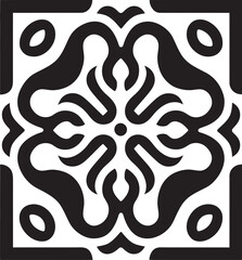 Intricate Arabic Floral Tiles Black Icon Design Black and Bold Arabic Floral Logo Vector