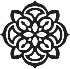Arabic Elegance Unveiled Floral Pattern Icon Geometric Floral Magic Black Arabic Tiles Emblem