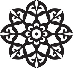 Black and Gold Elegance Redefined Arabic Floral Pattern Arabic Magic in Black and White Floral Tiles in Vector