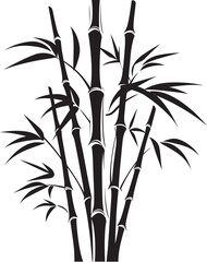 Iconic Natural Beauty Black Bamboo Logo Zen Inspired Design Black Logo with Bamboo Plant