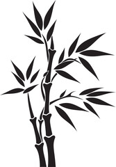 Bamboo Zen Tranquil Emblem in Black Vector Artistry Unveiled Black Bamboo Plant Logo