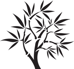 Bamboo Elegance Unveiled Iconic Black Symbol Vector Artistry Black Bamboo Plant in Monochrome