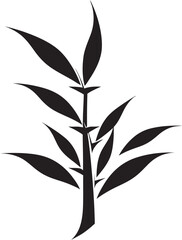 Bamboo Elegance Black Logo Design with Vector Icon Black and Bold Iconic Bamboo Plant Vector