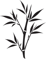 Tranquil Serenity Bamboo in Black Vector Emblem Black Beauty in Botanical Harmony Bamboo Logo