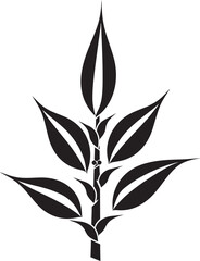 Black and Bold Iconic Bamboo Plant Vector Natural Beauty in Black Bamboo Logo