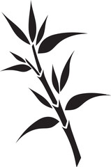 Natural Symmetry Unveiled in Black Iconic Bamboo Emblem Black and Green Harmony with Black Majestic Bamboo Logo