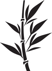 Bamboo Elegance Unveiled in Black Elegant Emblem with Bamboo Plant Vector Artistry Black Bamboo Plant in Monochrome Harmony