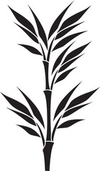 Iconic Natural Serenity Zen Garden with Black Bamboo Plant Symbol Elegant Natures Touch Tranquil Bamboo in Black Emblem